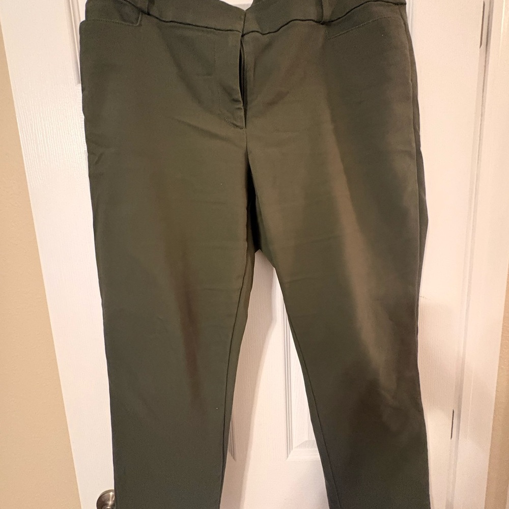 LOFT Skinny Curvy Dark Olive Trousers